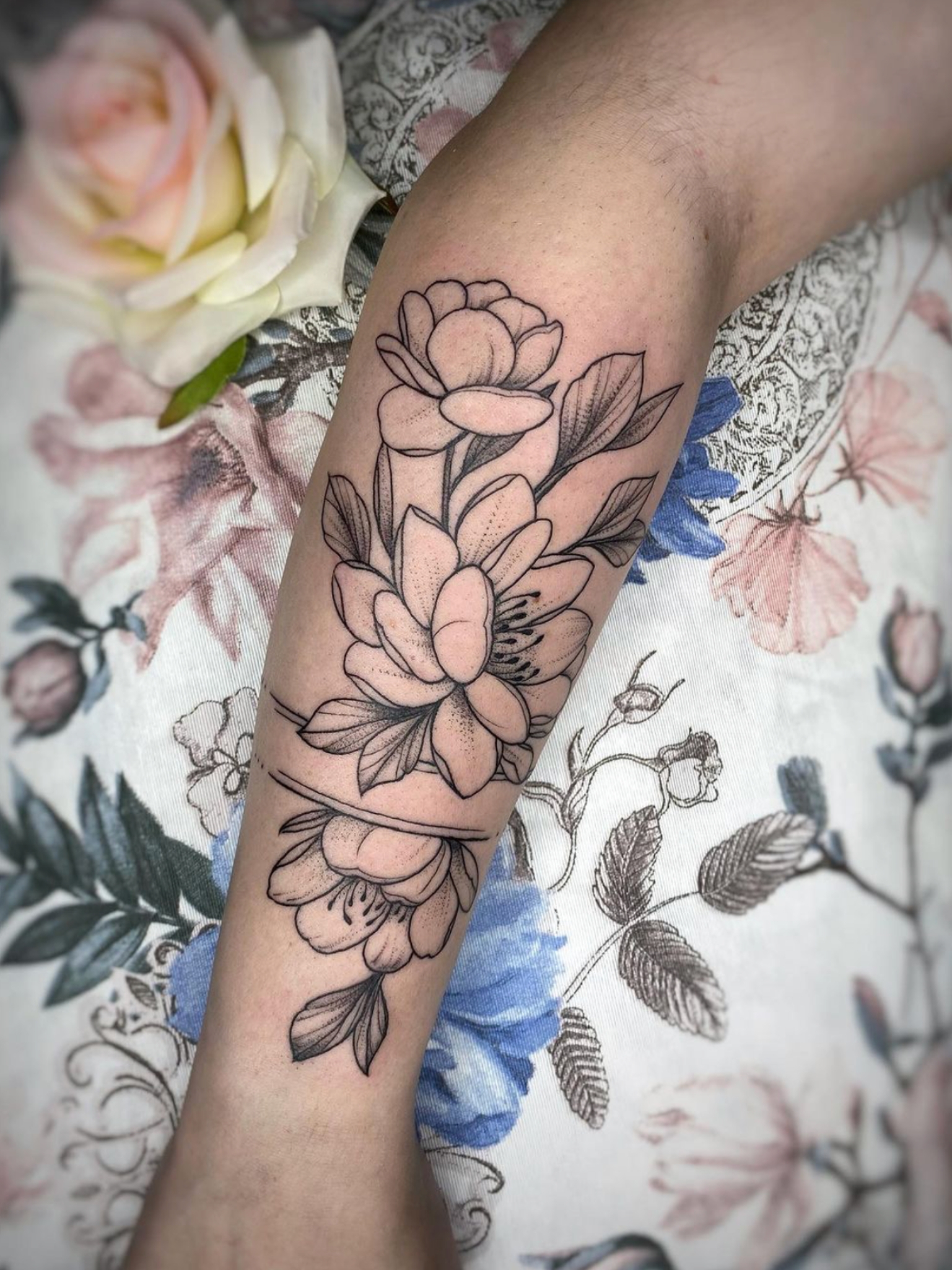 tatouage floral Portfolio pépine Tattoo
